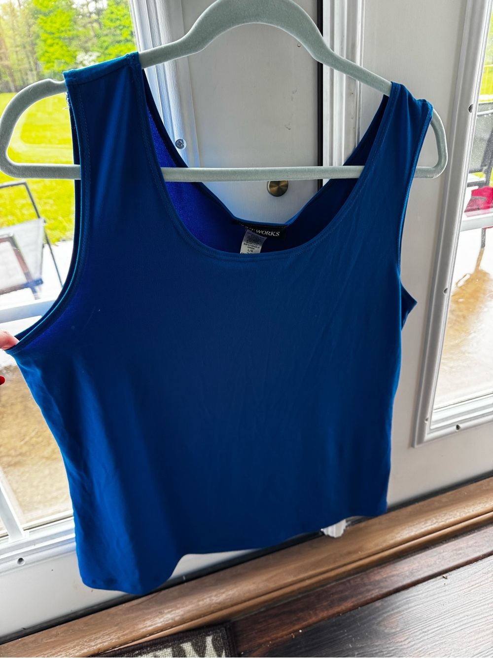 Classic Scoop Neck Blue Tank Top